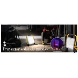 Proyector solar amarillo p/trabajo IP65 100W 6000K